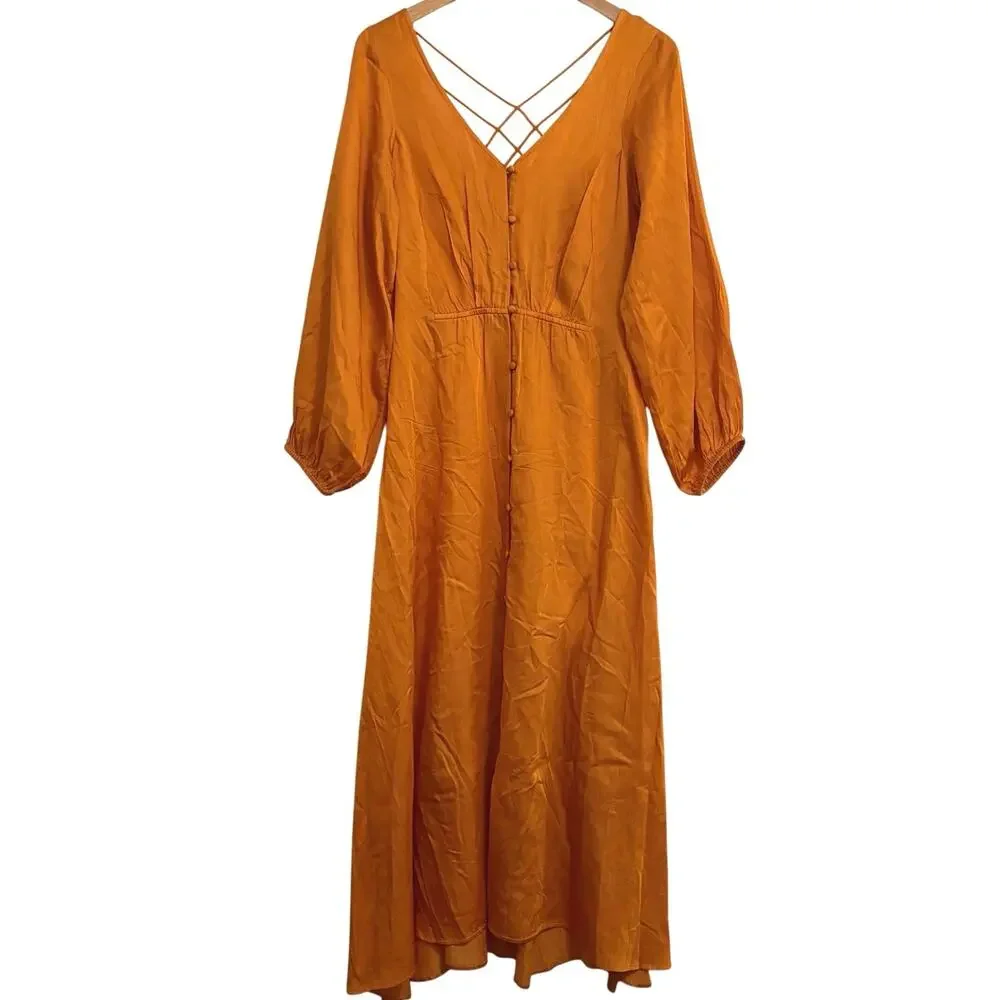 Free People Later Days Midi Dress Women’s Size 12 Wedding Resort Homecoming